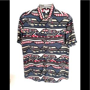 LULAROE Evil Knievel motorcycle print shirt XS